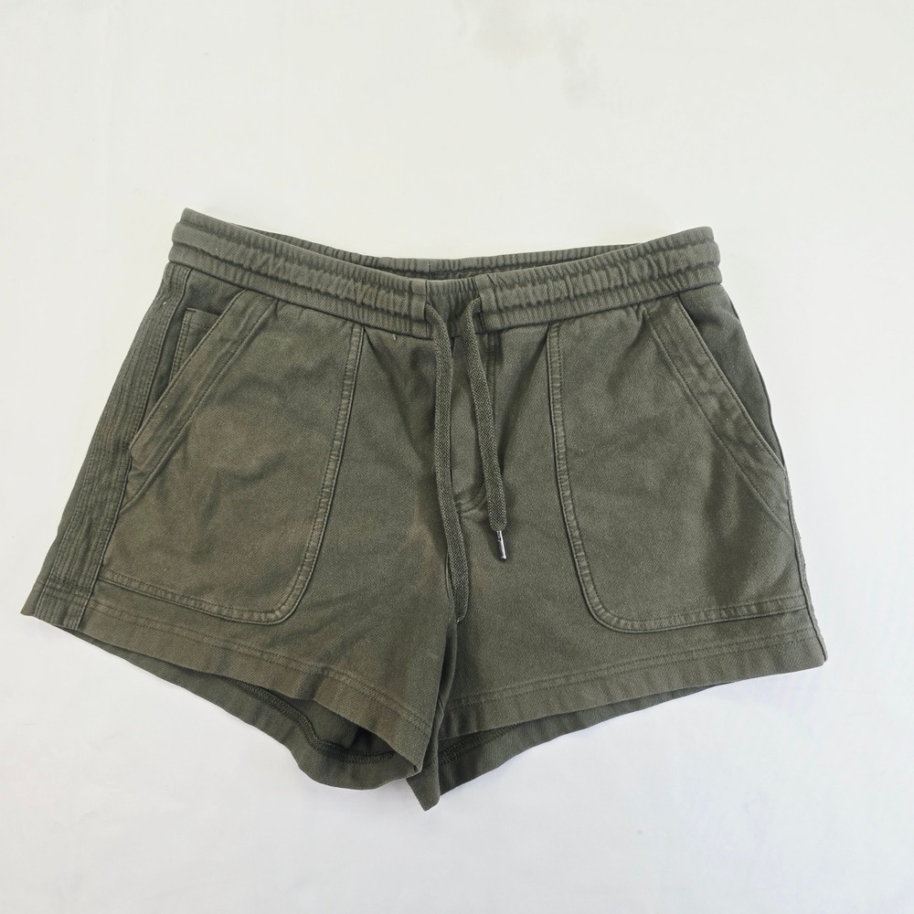 Althea Women Size S/P Shorts Small Green Drawstring Elastic Waist Casual Utility